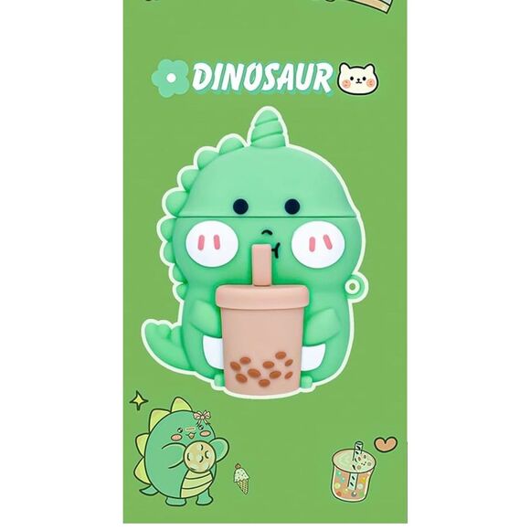 AirPods 2&1 Gen Case‎ Cover 2016-2019, 3D Boba Tea Dinosaurs - Picture 1 of 2